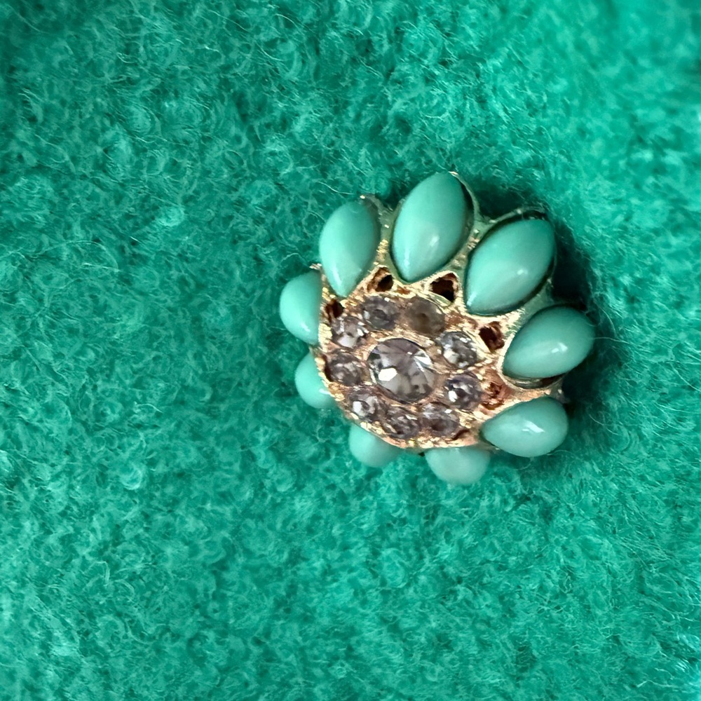 Beautiful Vintage Boucle Knit COAT SZ M Fabulous Buttons Kelly Green Gorgeous! - Picture 5 of 15